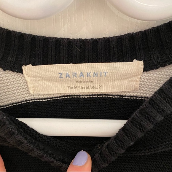 Zara knit black and white sweater - Picture 3 of 5